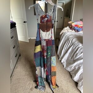 Rhea Multicolor Patterned patchwork and overalls size small women’s